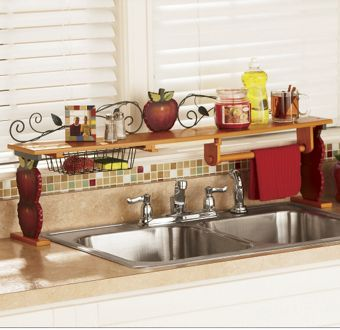 Colorblock Over-the-Sink Shelf - RED – StlouisOverstock.com