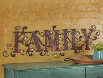 40.5" Scrolled Family Wall Art