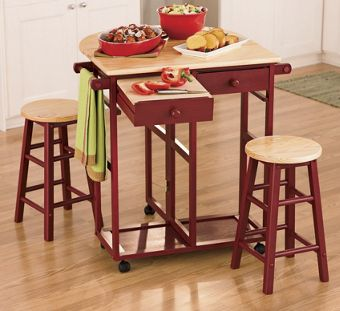 Kitchen Island Breakfast Bar - RED