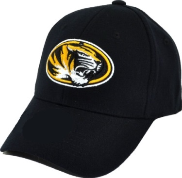 (6) Lot of Mizzou Rear Snap Hats - Black