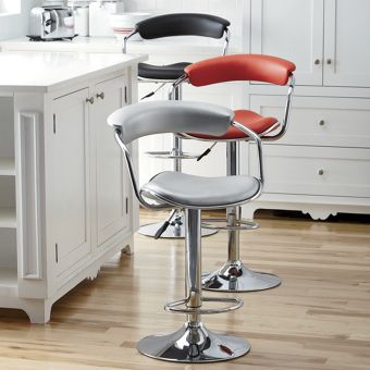 Arm Style 360 Swivel Bar Stool - SILVER