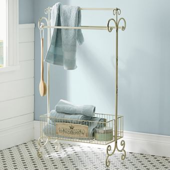 Standing Towel Rack with Basket