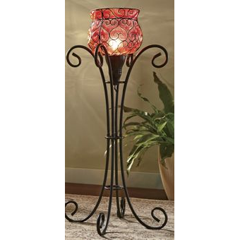 Captured Glass Floor Lamp - RED