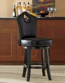 Nailhead 360 Swivel Bar Stool - Chocolate