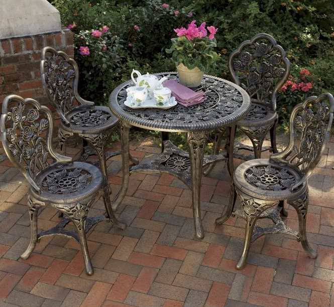 5-Piece Bronze-Tone Table Set