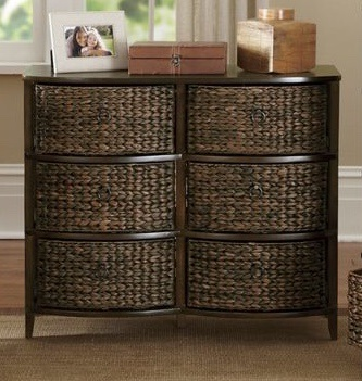 6-Drawer Wicker Cabinet