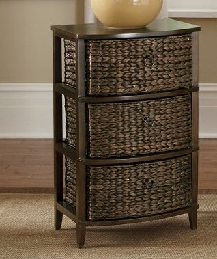 3-Drawer Wicker Cabinet