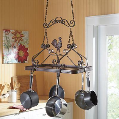Metal Oval Hanging Pot Rack