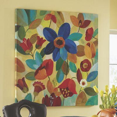 39” Colorful Floral Print Canvas
