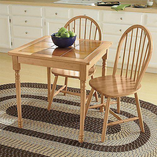 (3) Piece Solid Wood Dining Set