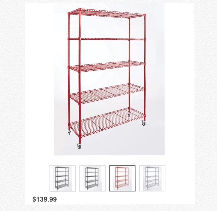 5 Tier Solid Metal Rolling Rack