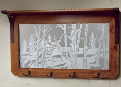 Deer WildLife Glazed Mirrored Shelf