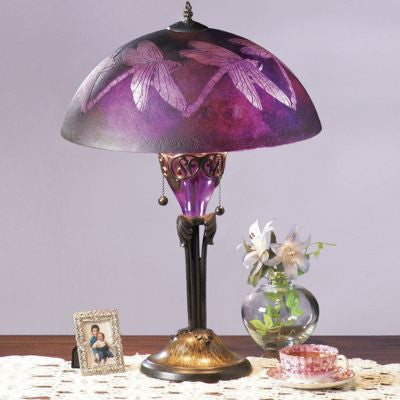 Hand-Chiseled Dragonfly Lamp