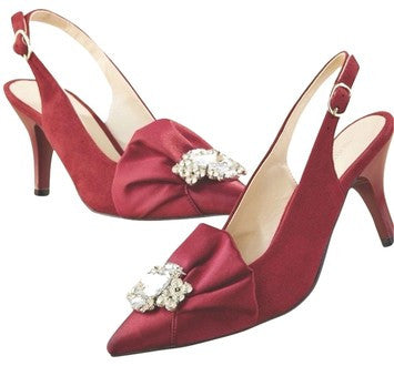 Monroe & Main - Apron Ruffle Slingback Red Formal Shoes - SIZE 8.5