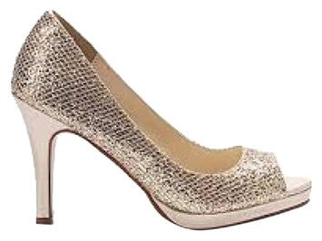 Dyeables Sari Glitter Champagne Formal Shoes - SIZE - 8.5