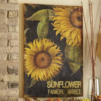 Sunflower Print On Burlap - 24" x 36"