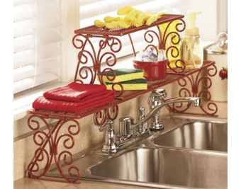 2-Tier Scrolled Over-the-Sink Shelf - Red