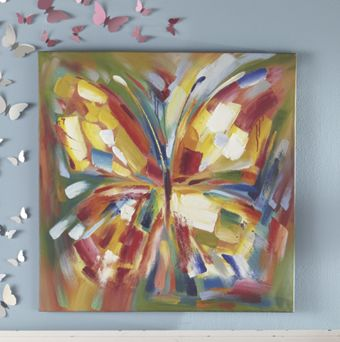 Lavinia Butterfly Oil Painting - 40" x 40"