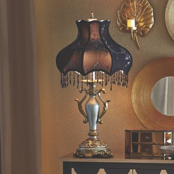 Beaded Victorian Table Lamp