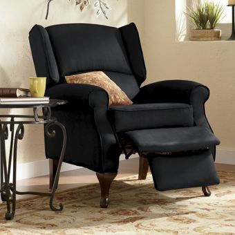 Plush Microfiber Recliner - BLACK