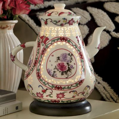Pierced Porcelain Teapot Lamp