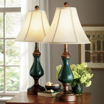 (2) Touch Table Lamps - Hunter Green
