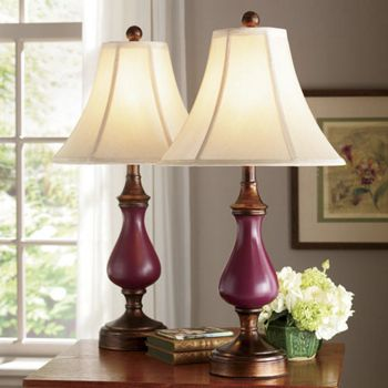 (2) Touch Table Lamps - Burgundy
