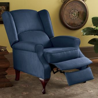 Plush Microfiber Recliner - BLUE