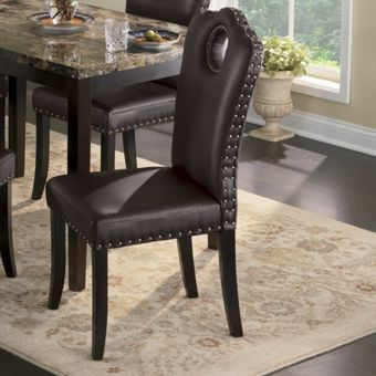 Nailhead Dining Chair - Chocolate