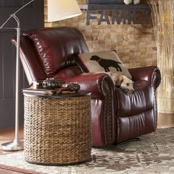 Nailhead Wide Recliner - Crimson