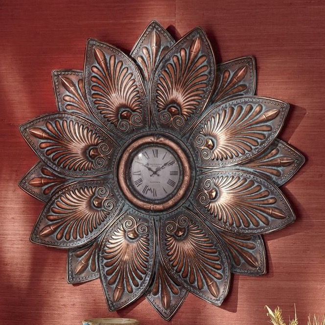 32" Bronze Leaf Wall Clock