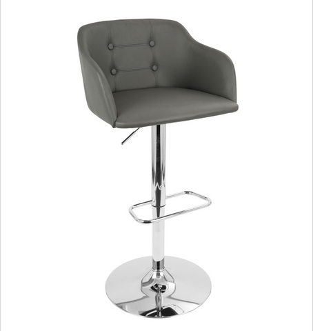 Lumisource 360 Swivel Campania adjustable Barstool Grey