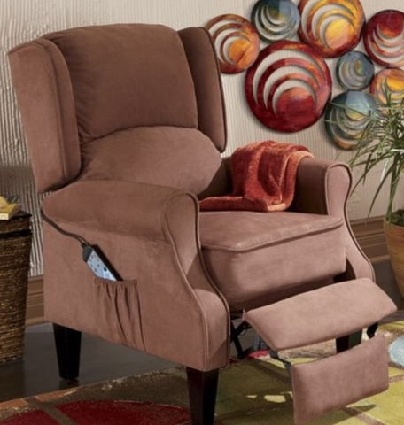 Light Brown Heated Massage Recliner