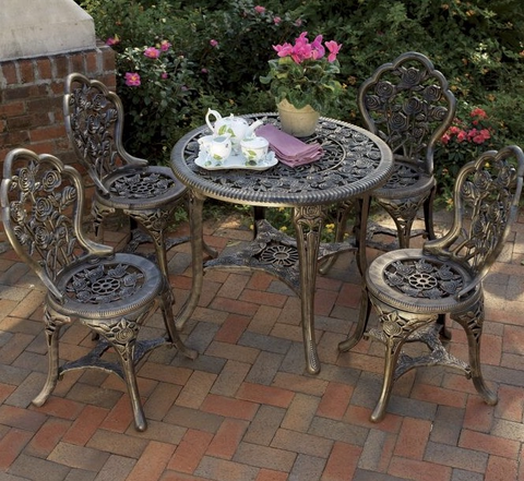 5-Piece Bronze-Tone Table Set