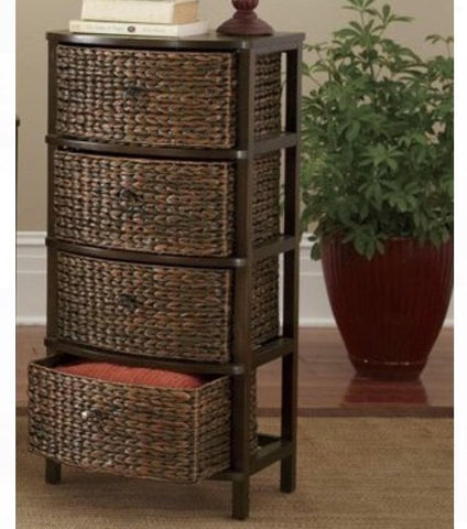 4-Drawer Wicker Cabinet