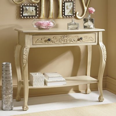 Antiqued Carved Ivory Console table