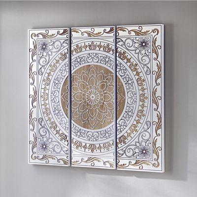 3-Piece Whitewashed Medallion Triptych