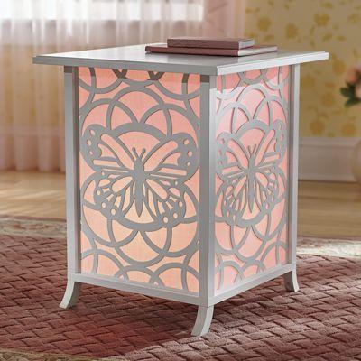 Lighted Butterfly End Table