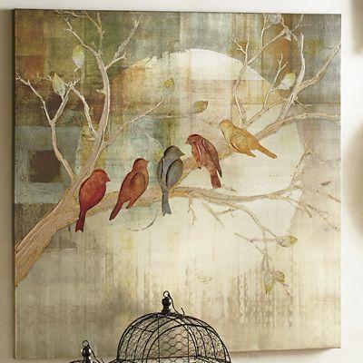 39” Birds on Tree Canvas