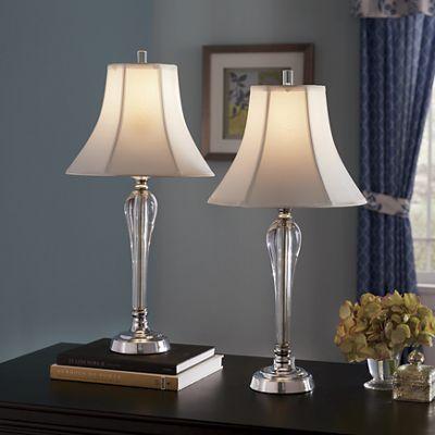 Set of (2) Chrome Table Lamps