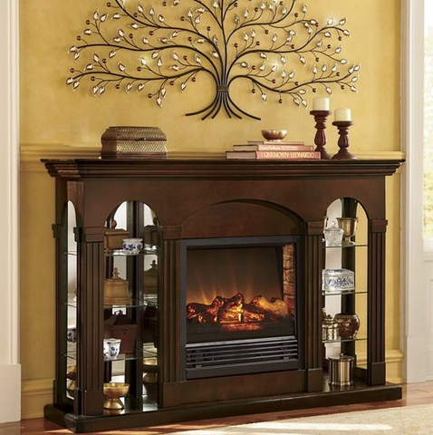 Double Curio Fireplace