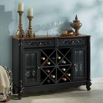 Carved Wine Buffet Cabinet
