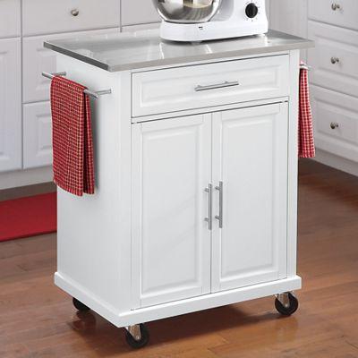 Kitchen Island Cart with Stainless Steel Top