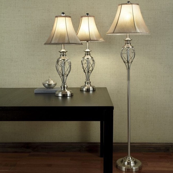 Set of (3) Silver Touch Lamps