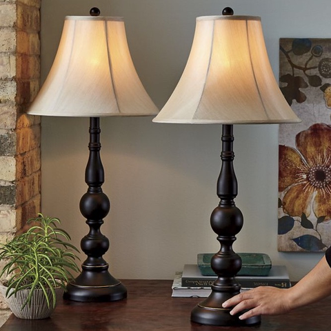 Set of (2) Black Touch Table Lamps
