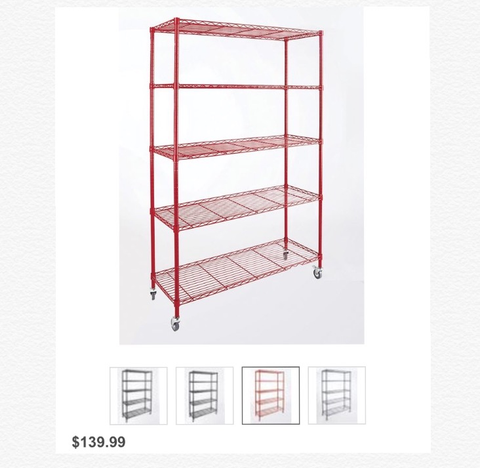5 Tier Solid Metal Rolling Rack