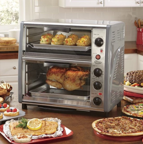 Ginnys Brand Double Decker Toaster Oven - Graphite Grey